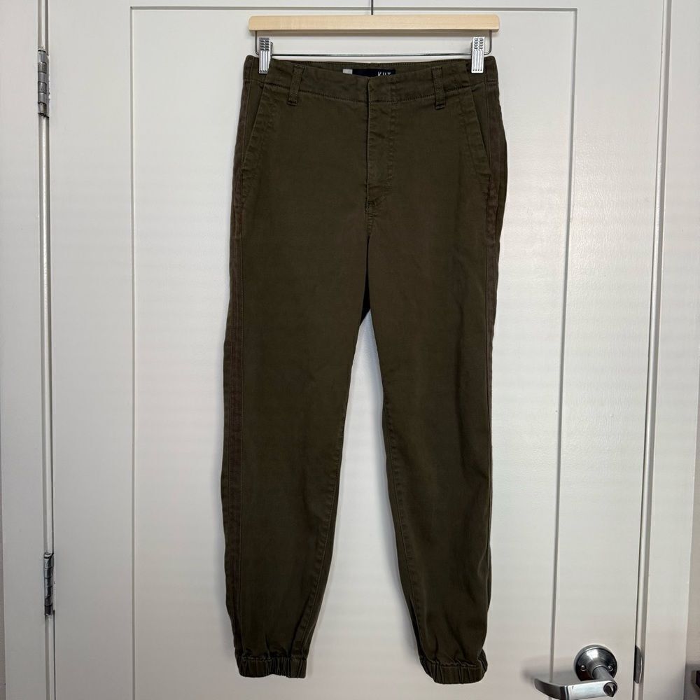 Kut From the Kloth Frida Slim Track Pant Size 0 Olive Green Stretchy Utility